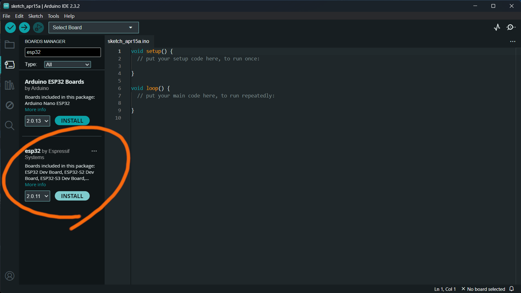 Arduino IDE setting