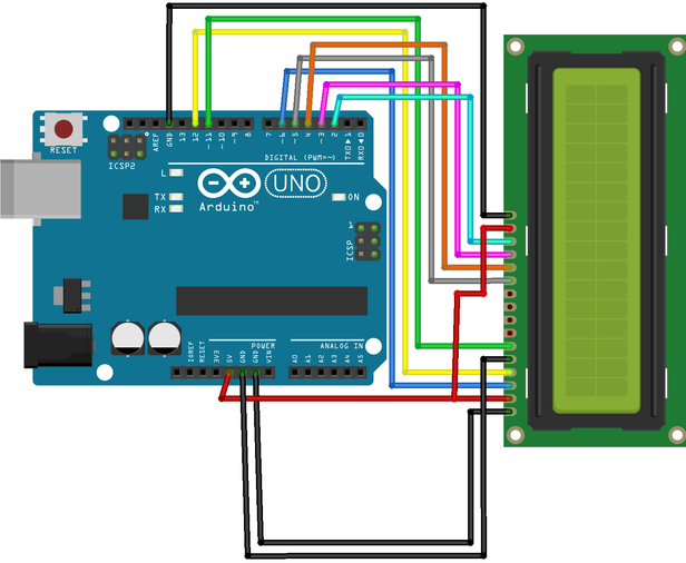 1602 LCD without I2C board